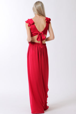 Sleeveless Cut-out Waisted Maxi Dress