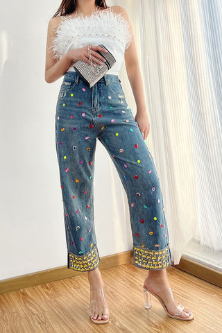 Gem Embellished Jeans