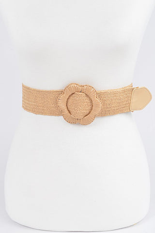 Faux Straw Elastic Belt