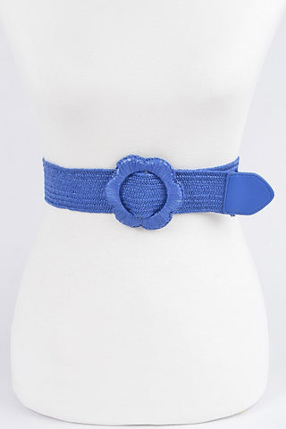 Faux Straw Elastic Belt