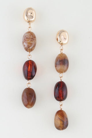 Multi Marble Stone Drop Earrings