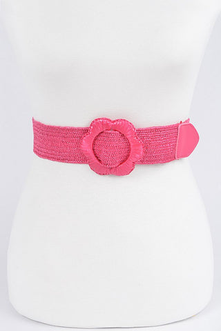 Faux Straw Elastic Belt