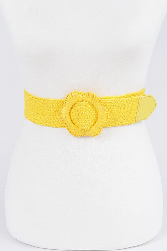 Faux Straw Elastic Belt