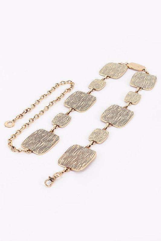 Geometric Metal Chain Belt