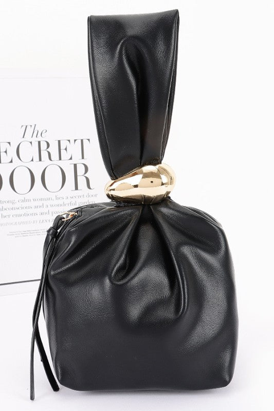Faux Leather Wrist Bag