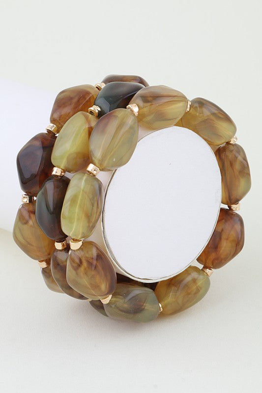Abstract Marble Stone Beaded Bracelet
