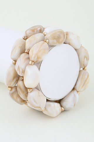 Abstract Marble Stone Beaded Bracelet