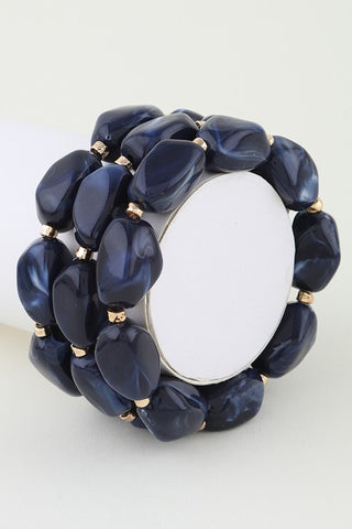 Abstract Marble Stone Beaded Bracelet