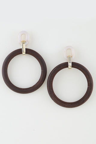Modern Grain Hoop Drop Earrings