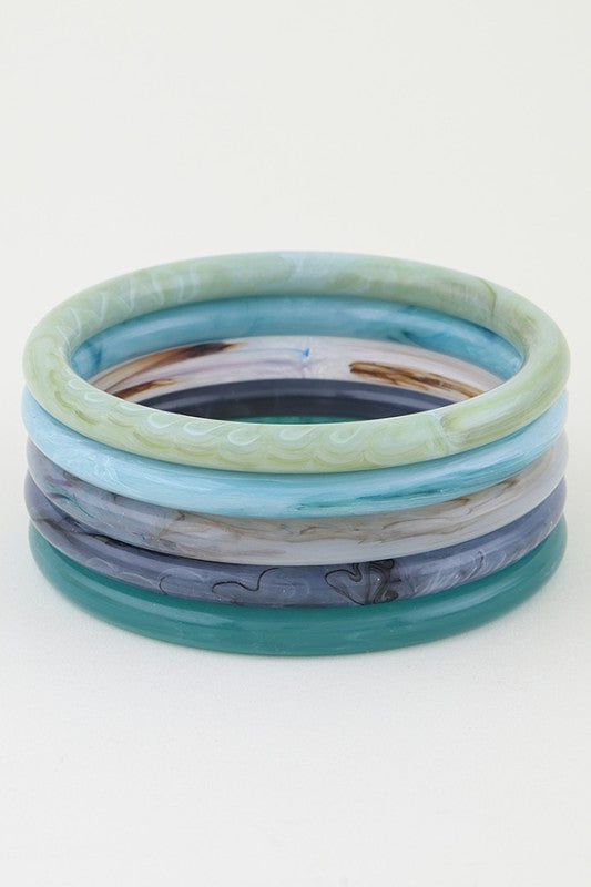 Multi Marble Stone Cuff Bracelet
