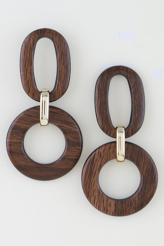 Modern Grain Link Chain Earrings