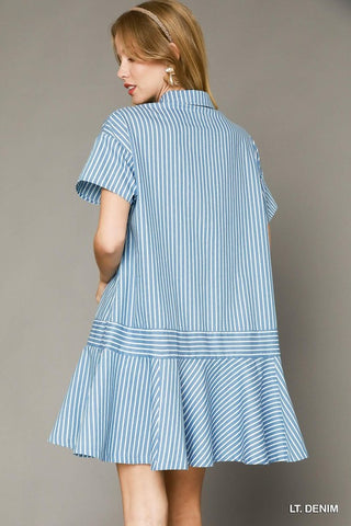 Stripe Collared Mini Dress