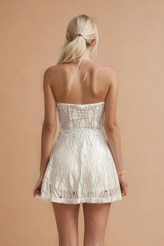 Lurex Crochet Tube Romper