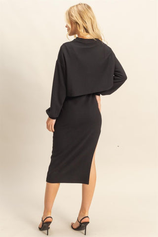 Knit Pullover And Midi Dress Set