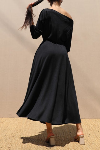 Off Shoulder Knit Midi Dress