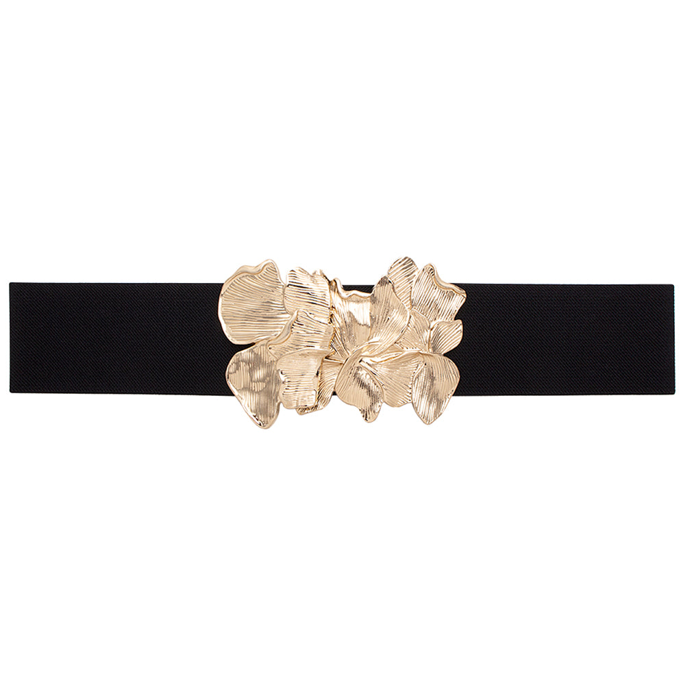 Floral Metal Shape Elastic Belt