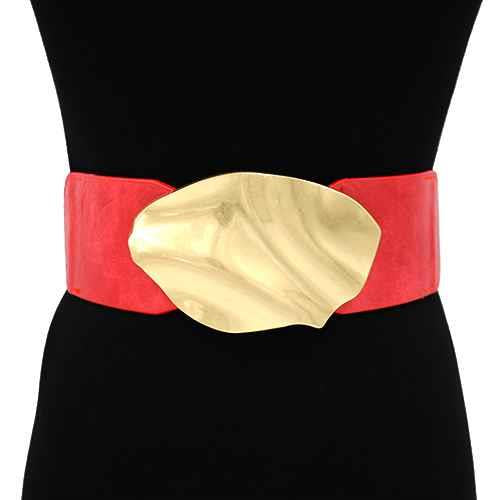 Abstract Metal Plate Textured Elastic Belt