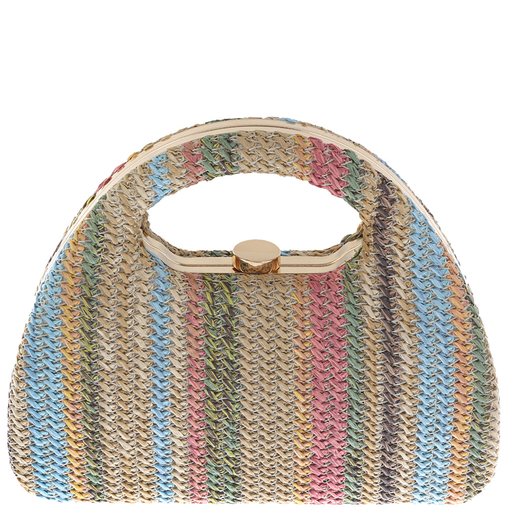Multi Color Handle Evening Bag