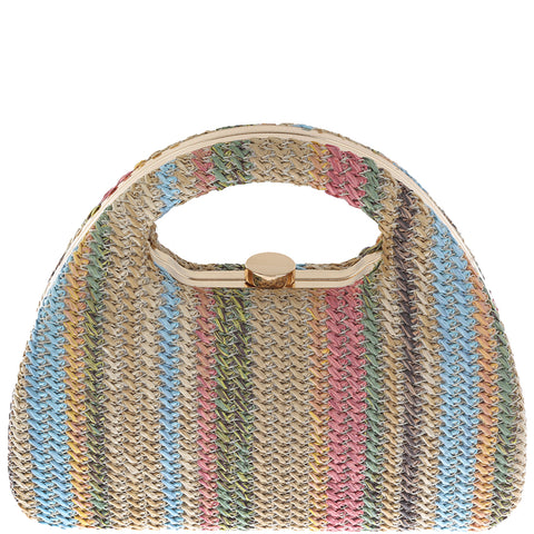 Multi Color Handle Evening Bag
