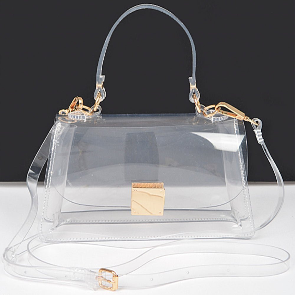 Transparent Top Handle Flap Clutch