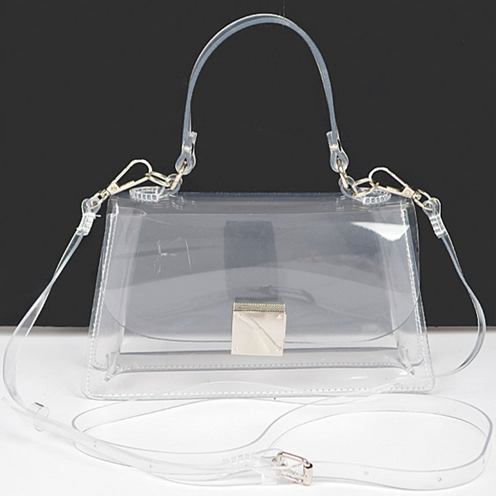 Transparent Top Handle Flap Clutch