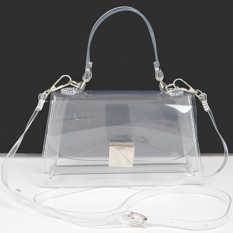 Transparent Top Handle Flap Clutch