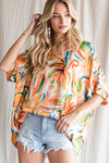 Tropical Color Boxy Top