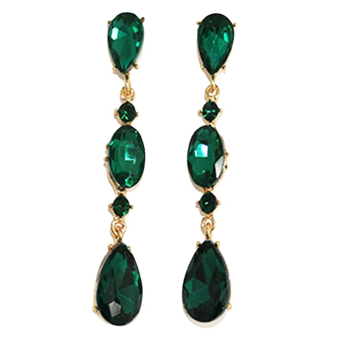 Rhinestone Teardrop Drop Earring