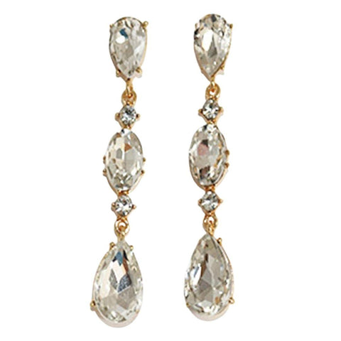 Rhinestone Teardrop Drop Earring