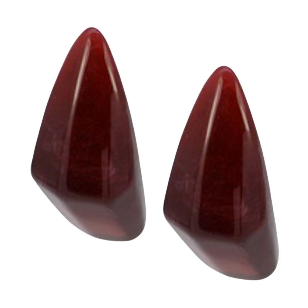 Acrylic Amber Teardrop Stud Earrings