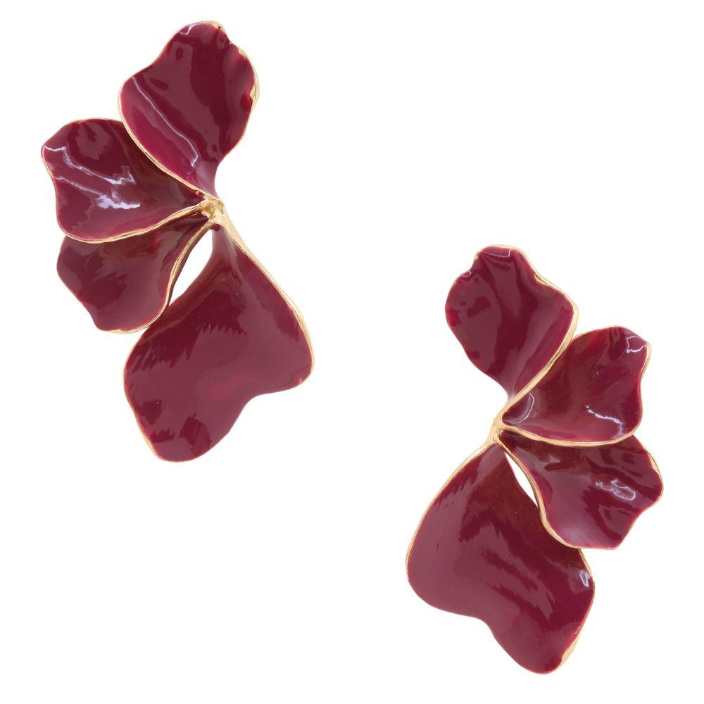 Color Metal Flower Earring