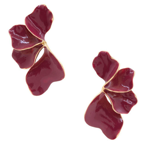Color Metal Flower Earring