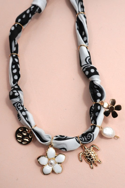 18k Stainless Steel Scarf Charm Necklace