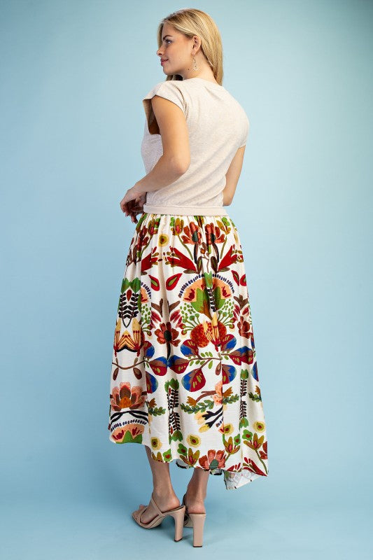 Floral And Knit Asymmetrical Illusion Dress