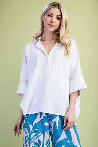 Lightweight V-neck Popover Shirt