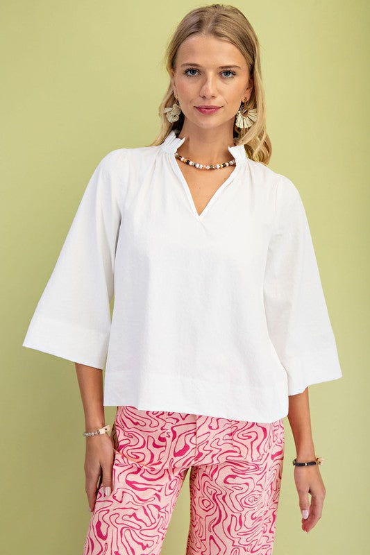 Ruffled Neck Blouse