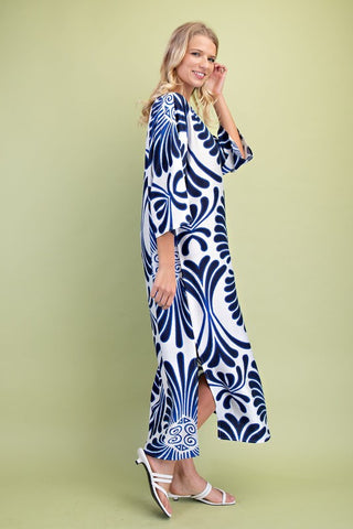 Bold Print Pull Over Boat Neck Dress