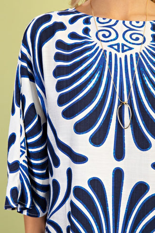 Bold Print Pull Over Boat Neck Dress