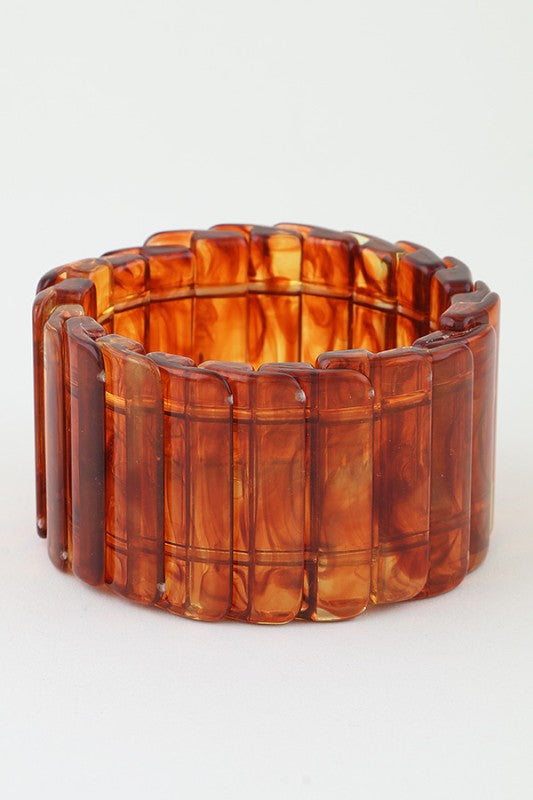 Wide Marble Stone Scale Cuff Bracelet
