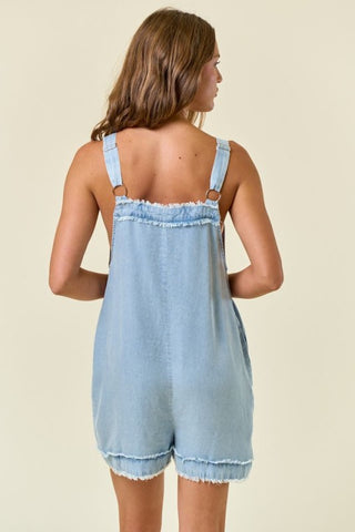 Tencel Denim Front Button Closure Romper