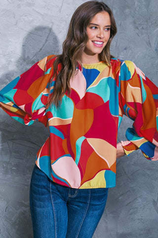 A printed woven top