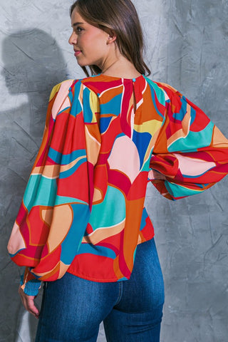 A printed woven top