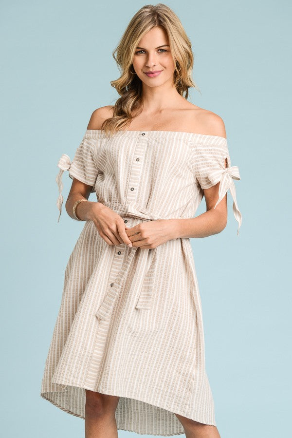Off Shoulder Tie-waist Dress