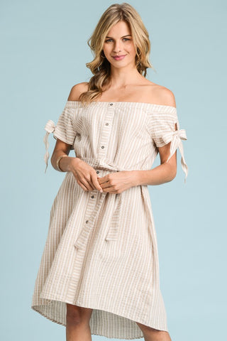 Off Shoulder Tie-waist Dress