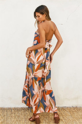 Strapless Tie Back Maxi Dress