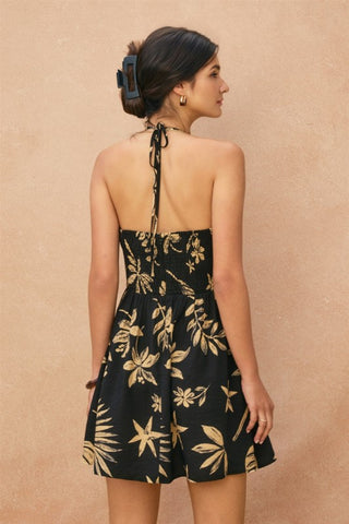 Coconut Kiss Ruched Halter Mini Dress