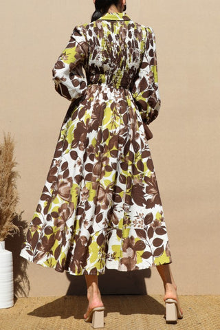 Printed Smock Top Midi Dresses