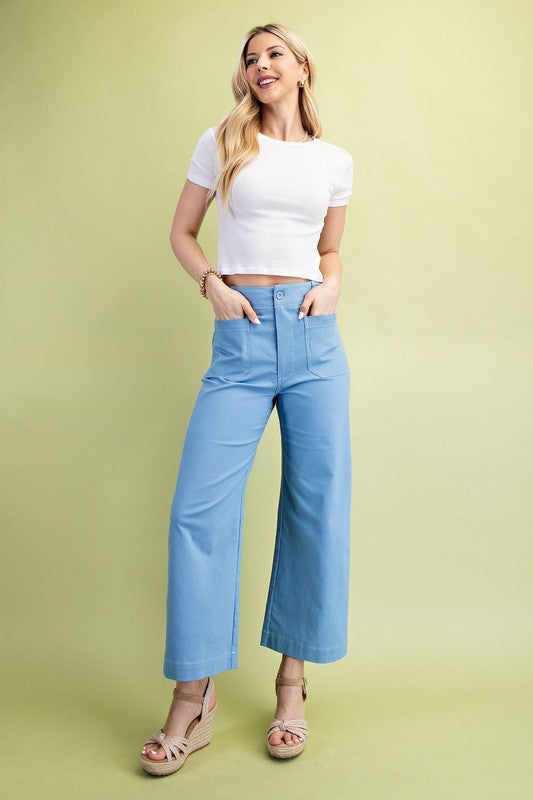 Cropped Wide Leg Pants