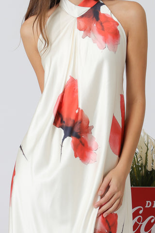 Mock Neck Sleeveless Backless Maxi Dress