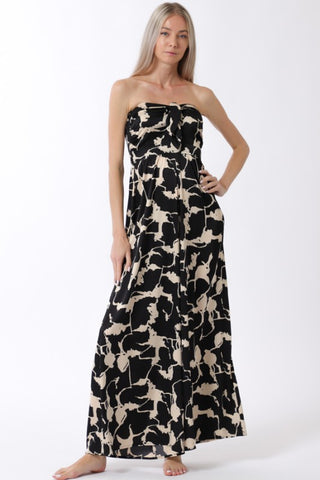 Tube Tie Front Chest Elastic Back Waisted Jumpsuit